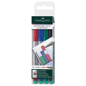 FABER-CASTELL MULTIMARK Folienstifte-Set farbsortiert non-permanent 4 St.