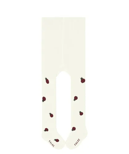 FALKE Unisex Baby Cute Ladybug B Ti Baumwolle Gemustert Strumpfhose, Weiß Off-White 2040, 80-92
