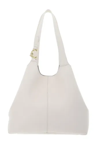 Coccinelle C-Easy Beuteltasche – Damen – Weiß - Elegante Beuteltasche aus genarbtem Leder in perlweiß, perfekt für stilbewusste Frauen. Ideal für den täglichen Gebrauch und mit viel Platz für Ihre Essentials.