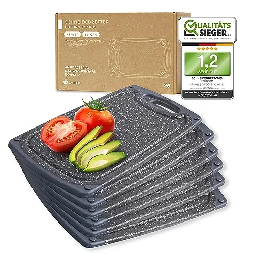 Exitoso Schneidebrett 6er-Set – Spülmaschinenfest & Rutschfest