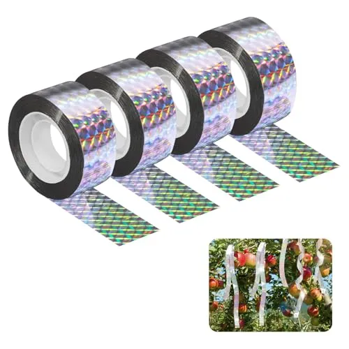 DELAESI 4 Stück Vogelabwehr Band 80m x 2.4cm – Effektive Vogelabwehr für Garten und Haus