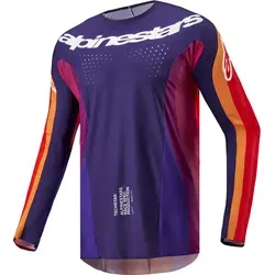 Alpinestars MX Jersey Techstar Pneuma - Lila/Orange/Blau - MX Jersey Langarm für Herren, aus atmungsaktivem Material für optimalen Komfort und Bewegungsfreiheit beim Fahren.