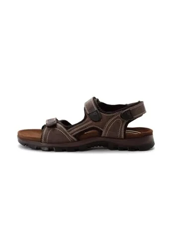 CAMEL ACTIVE Herren Sandale, Gr. 46, braun, sportlich - Wanderschuhe für Herren, aus Leder und Textil, mit gepolsterter Innensohle und praktischem Klettverschluss für optimalen Tragekomfort und schnellen Sitz.
