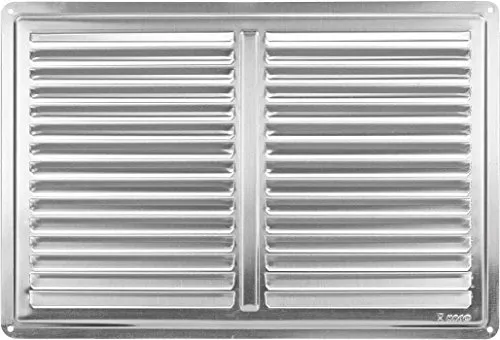 Edelstahl Lüftungsgitter - B:305 x H:205 mm - Abluftgitter - Schlitz-Gitter - Lamellengitter