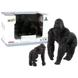 LeanTOYS Actionfigur Lean Toys 2er-Set Figuren Gorillas Gorilla mit jungen Tieren der Welt