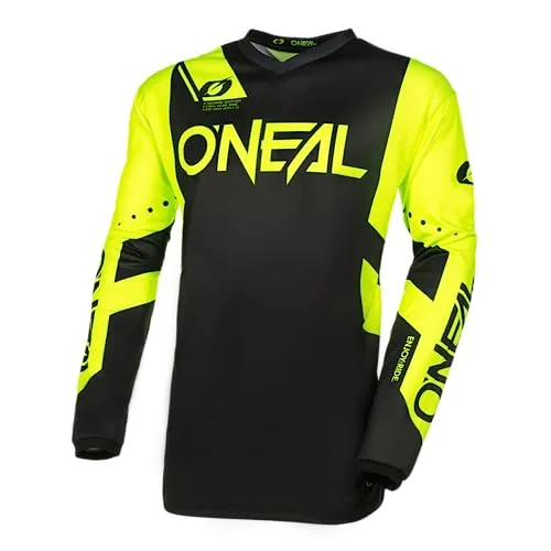 O'NEAL Motocross-Jersey Langarm - MX Enduro mit gepolstertem Ellbogenschutz - Kleidung für Erwachsene, atmungsaktiv und feuchtigkeitsableitend, ideal für MX und Enduro mit nicht verblassenden Grafiken und verlängertem Ende.
