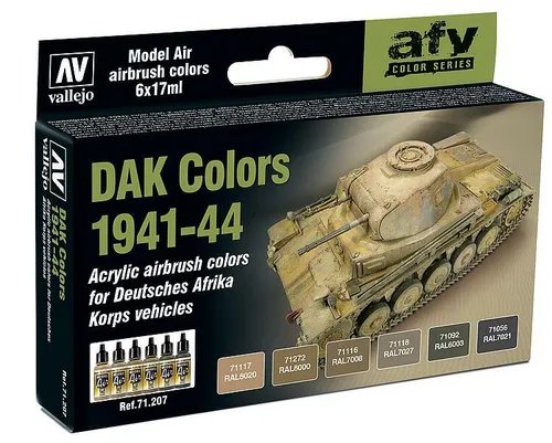 Vallejo 71207 (176,37€/l) Deutsche Afrikakorps 1941-1944, 6 x 17ml Model Air Neu