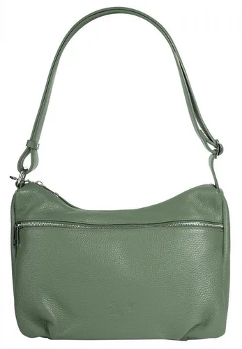 Shopper SAMANTHA LOOK - Elegante Damenhandtasche aus Leder, grün - Handtaschen aus 100% Rindleder, Made in Italy. Minimalistisches Design, ideal für jeden Anlass, mit praktischem Reißverschluss und vielseitigen Fächern.