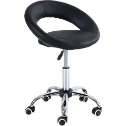 HOMCOM Rollhocker - Höhenverstellbar und Bequem - Bürostuhl mit bequemer Polsterung und verstellbarer Sitzhöhe (45-57 cm), ideal für Kosmetikstudios, Friseursalons und Werkstätten.