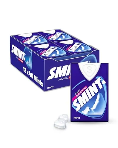 Smint Mint, 12 Dispenser mit je 40 Minz-Pastillen, zuckerfreie Mints mit Xylit für über 2 Stunden frischen Atem (12 x 40 Stück)