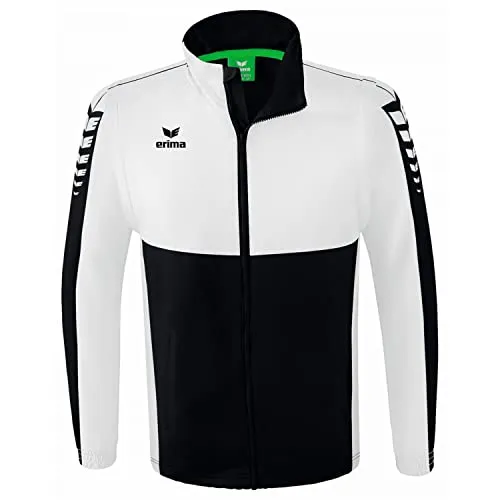 Erima Unisex Six Wings Jacke mit abnehmbaren Ärmeln, schwarz, XL - Funktionsjacke aus wind- und wasserabweisendem Material, ideal für aktive Freizeitgestaltung, mit abnehmbaren Ärmeln und Fleece-Innenfutter für zusätzlichen Komfort.