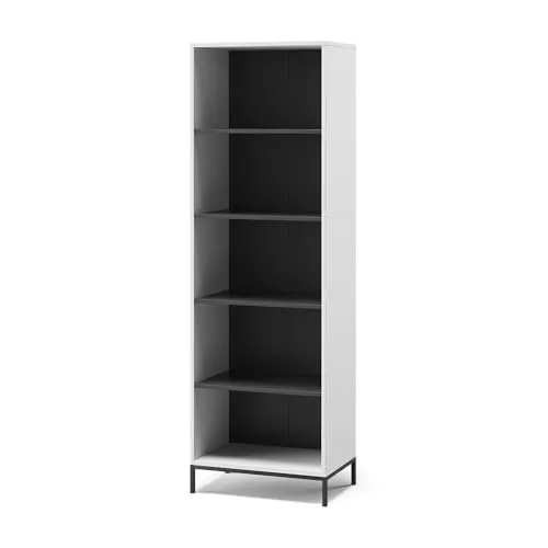 Vicco Bücherregal Eliza, Weiß, 60 x 180 cm – Modernes Standregal mit 5 Fächern - Das Eliza Bücherregal bietet eleganten Stauraum für Bücher und Akten. Vielseitig und platzsparend, ideal für jedes Zuhause. Kombinieren Sie es mit anderen Möbeln der Eliza-Serie für ein harmonisches Gesamtbild.