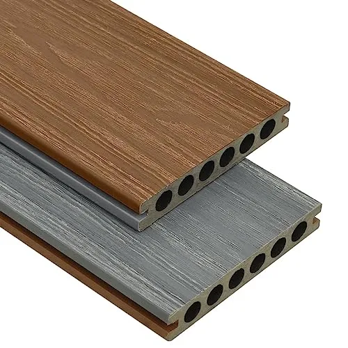 vidaXL WPC Terrassendielen Set 10 m² - Braun und Grau - Außenanbau: Komplettes WPC-Terrassendielen-Set für 10 m², wasserabweisend und mit einzigartiger Holzstruktur durch Coextrusion für höchste Belastbarkeit und Langlebigkeit.