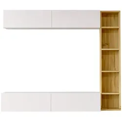 Mobili Rebecca Wohnwand in Weiß und Braun von MOBILI REBECCA