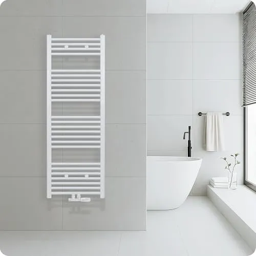 Belrad® Badheizkörper - Moderner Handtuchheizkörper aus Qualitätsstahl - Heizkörper aus langlebigem Qualitätsstahl, pulverbeschichtet in Weiß. Ideal für warme Handtücher und angenehmes Raumklima, mit flexiblen Anschlussmöglichkeiten.
