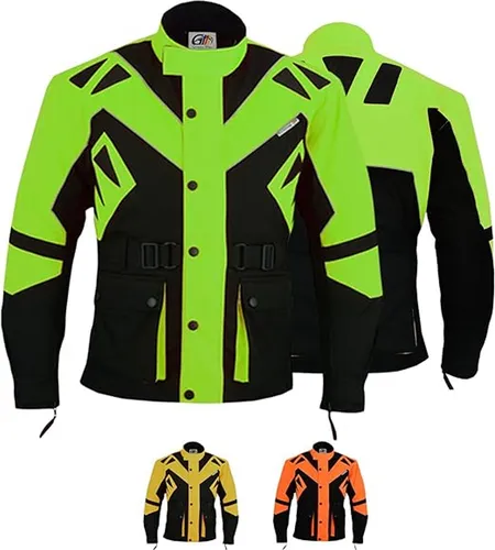 German Wear Herren Motorradjacke mit CE1-Protektoren in grün von German Wear