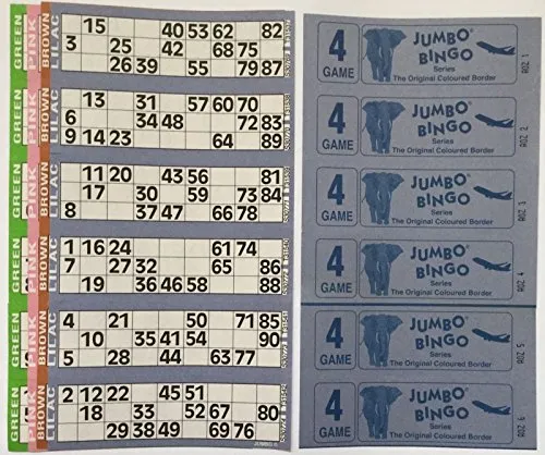 4 PAGE GAMES JUMBO BINGO TICKETS 6 TO VIEW JUMBO BINGO BOOKS 1500