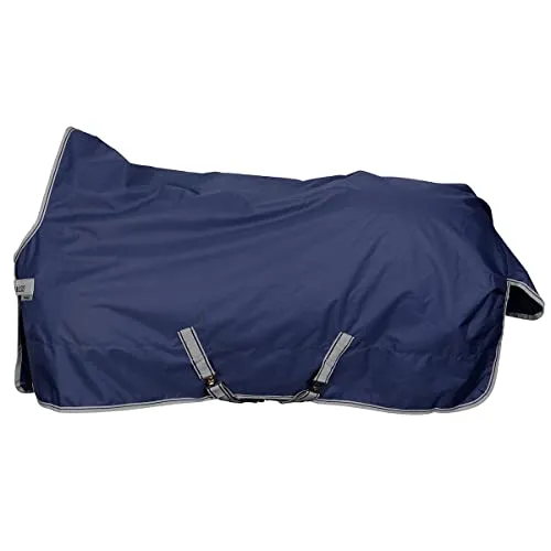 Bucas Freedom Turnout High Neck Light 0g - Navy, Größe: 165, atmungsaktive Regendecke für optimalen Wetterschutz und höchsten Komfort