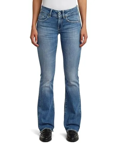 G-STAR Women's Midge Bootcut Jeans, Blue, 34 W/34 L - Stylische Bootcut-Jeans mit geradem Schnitt, der in einen breiteren Bootleg übergeht. Verstellbarer Bund und hochwertige Verarbeitung sorgen für optimalen Tragekomfort. Ideal für modische Outfits.