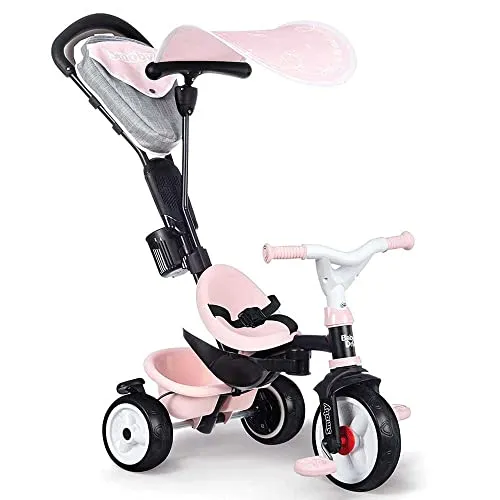 Smoby Baby Driver Komfort 3in1 rosa - Neu - Dreirad für Kinder ab 10 Monaten, vielseitig einsetzbar und aus robustem Metall gefertigt für extra Haltbarkeit.