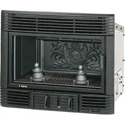 Supra INSERT TURBO 634 - Eingebaute Feuerstelle, Schwarz - Aschesauger mit 78% Effizienz, ideal für Renovierungen. Der Turbo-Heizkörper verteilt Wärme effizient im Raum und sorgt für gemütliche Wärme.