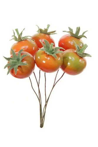 Kunstpflanze Kunst Gemüse Cherry Tomate THIENO mit Draht, 6 Stück, ro Tomate (Kirschtomate), artplants, Höhe 2.7 cm