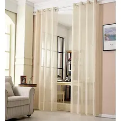 Gardinen transparent mit Ösen Leinenoptik Vorhang Schal Deko Ösenvorhang Halbtransparent Stores Voile Fensterschal Leinenvorhang für Wohnzimmer