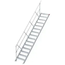 Euroline 510 Treppe 45° 800mm Stufenbreite 15 Stufen Alu gerieft