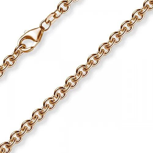 4,6mm Kette Collier Rundankerkette aus 585 Gold Rotgold, 55cm Unisex