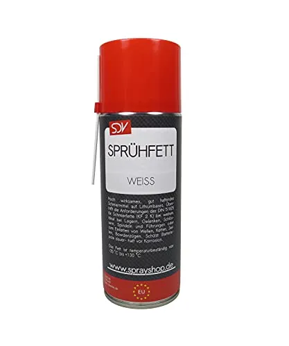 SDV Chemie Sprühfett Weiss 1x 400ml mit PTFE Schmierfett Fettspray Allzweckfett