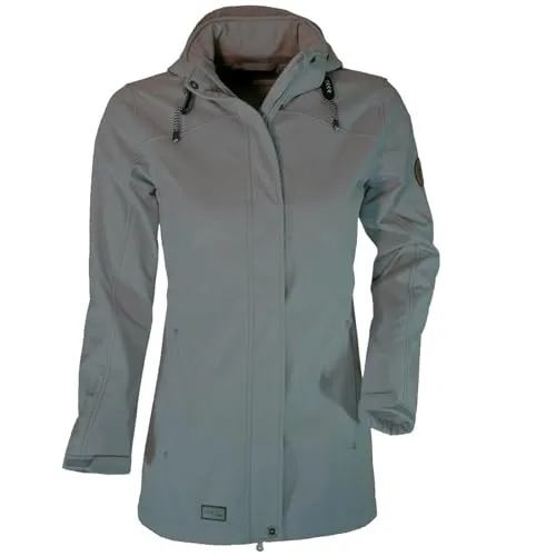 Blue Wave Damen Softshellmantel Biggi - Softshelljacke Outdoor-Jacke Mantel Softshell in Grau Größe 50