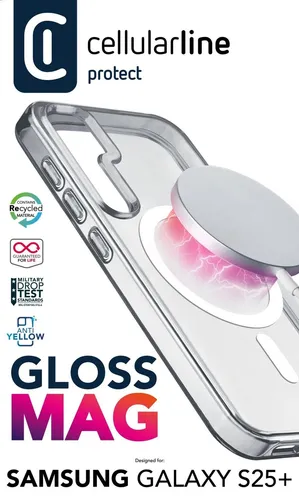 Cellularline Glossmagals25plt für Samsung Galaxy S25+ - Schutz-Hülle für Samsung Galaxy S25+, bietet kratzfesten Glanz und optimalen Schutz für dein Smartphone.