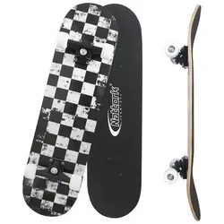 Nattork 31-Zoll Komplett-Skateboard – 9-lagiges Kanadisches Ahorn-Deck mit Schachbrettdesign