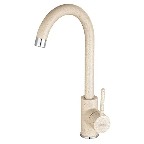 Hohe Beige Granitarmatur Sandfarbene Küchenarmatur Spültischarmatur schwenkbarer Küchen Wasserhahn - Modell FLORENZ