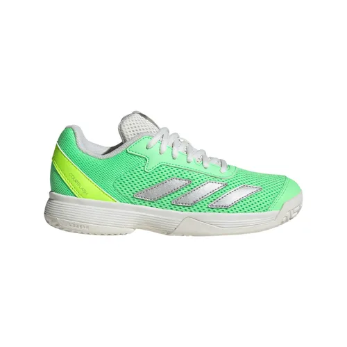 adidas Performance COURTFLASH KIDS TENNISSCHUH 32 EU - Laufschuhe für Kinder in grau, ideal für Tennis mit schnürbarem Design und optimaler Passform für besten Halt auf dem Platz.