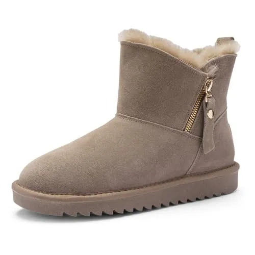 ARA Damen Alaska Stiefelette - Taupe, Größe 41 EU, aus hochwertigem Lammfell für ultimativen Komfort und Wärme