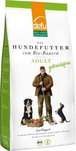 defu Hundefutter | Adult getreidefrei Bio Geflügel 2,5 kg - Hundefutter für ausgewachsene Hunde, 100% Bio mit reinem Geflügelfleisch, getreidefrei und ohne künstliche Zusätze. Ideal für eine artgerechte Ernährung.