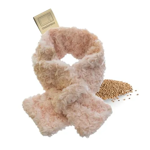 Habibi Plush Wärmeschal Nackenwärmer creme für Mikrowelle/Ofen - Praktischer Wärmeschal für den Alltag! Mit einfacher Befestigung und angenehmem Duft von Hirse und Lavendel. Ideal für entspannende Wärme zu Hause oder unterwegs.