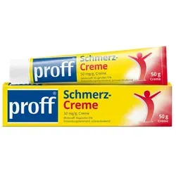 Proff Schmerzcreme 50 G - Effektive Creme zur äußerlichen Anwendung, ideal zur Linderung von Schmerzen und zur Unterstützung der Hautpflege bei Verspannungen und Verletzungen. Praktische 50 g Tube.