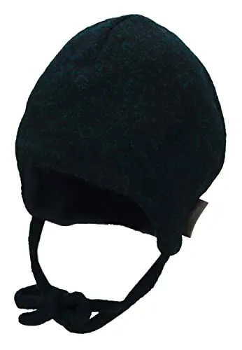 Sterntaler Baby Jungen Mütze Baby Mütze - Mütze Baby, Kappe Kinder - aus Merino Wolle (sehr weich) mit Bindeband - anthrazit meliert, 35
