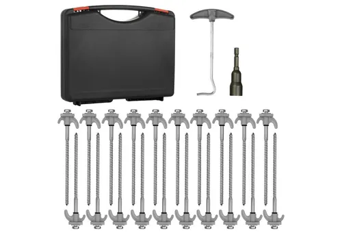 Moritz Vorzelt 20 Zeltheringe Schraubheringe 20,5 cm Stahl Camping im Koffer - Vorzelte – Robuste 20,5 cm lange Schraubheringe aus Stahl für optimalen Halt auf steinigen und harten Böden, ideal für Camping und Outdooraktivitäten.