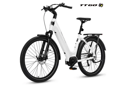 E-Bike Cityrad 28 Zoll Z5 SUV - 720Wh, 9-Gang Shimano, Heckmotor, Weiß - Leichtes 28 Zoll E-Bike mit 720Wh Akku und 120 km Reichweite. Ideal für Pendler, ausgestattet mit Shimano 9-Gang-Schaltung und komfortabler Dämpfung für angenehmes Fahren.