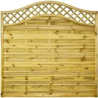 GartenLand Dichtzaun VARIO Geschwungen mit Rankgitter 180x180 cm - Eleganter Dichtzaun Vario mit geschwungener Oberkante und Gittereinsätzen für individuellen Sichtschutz im Garten. Hergestellt aus kesseldruckimprägniertem Kiefernholz für Langlebigkeit und Witterungsbeständigkeit.