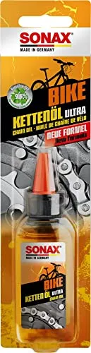 SONAX BIKE KettenÖl ultra (50 ml) für extreme Belastungen & schnell laufende Ketten, Wasser-, staub-, & schmutzabweisend, Lösemittelfrei, Silikonöl | Art-Nr. 08635410