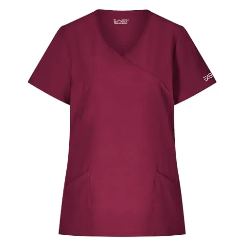 EXNER Damen Schlupf-Kasack, Slimfit-Stretch, halbarm, Bordeaux, Größe XL - Der stilvolle Kasack mit Y-Ausschnitt bietet eine figurschmeichelnde Passform und praktischen Komfort. Ideal für professionelle Anwendungen in Pflege, Kosmetik und mehr. Atmungsaktives Material sorgt für ein angenehmes Tragegefühl.