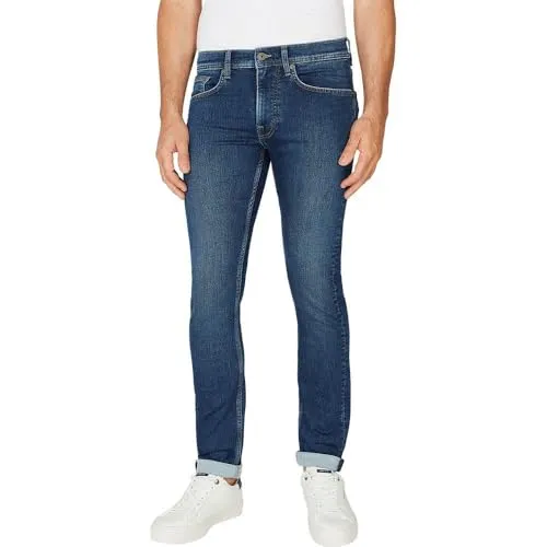 Pepe Jeans Herren Slim Gymdigo PM207389 Jeans, Blau (Denim-dq0) - Moderne 5-Pocket-Jeans im Slim Fit mit abgestepptem Saum und Gürtelschlaufen, ideal für lässige Outfits und maximalen Komfort.