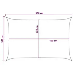 vidaXL Sonnensegel Hellgrau und Weiß 3x5 m HDPE