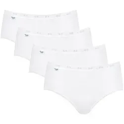 sloggi Damen Basic+ Midi 4P Slip - Weiß, Größe 36 - Bikinis & Taillenslips für Damen, 4er Pack mit weicher, atmungsaktiver Baumwolle und LYCRA für perfekten Sitz und Bewegungsfreiheit.