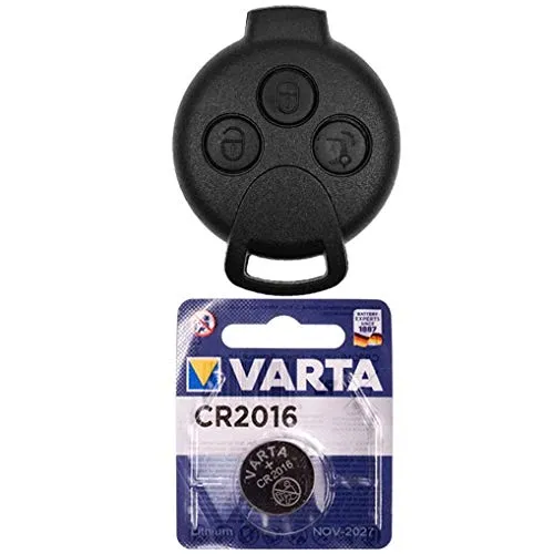 Repair Reparatur Satz Auto Schlüssel Austausch Gehäuse mit 3 Tasten + Batterie kompatibel mit Smart 451 Fortwo 2007-2015