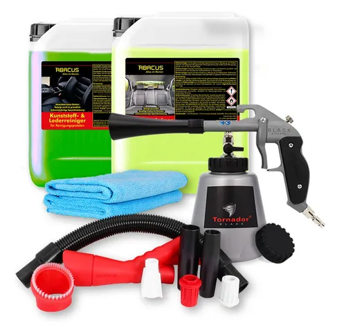 ABACUS Tornador Set - Hochwirksamer Sprühreiniger für KFZ - Autopflege & Motorradpflege - Gebrauchsfertige Spezialmischung, die Flecken effektiv entfernt und materialschonend ist. Made in Germany für beste Qualität.